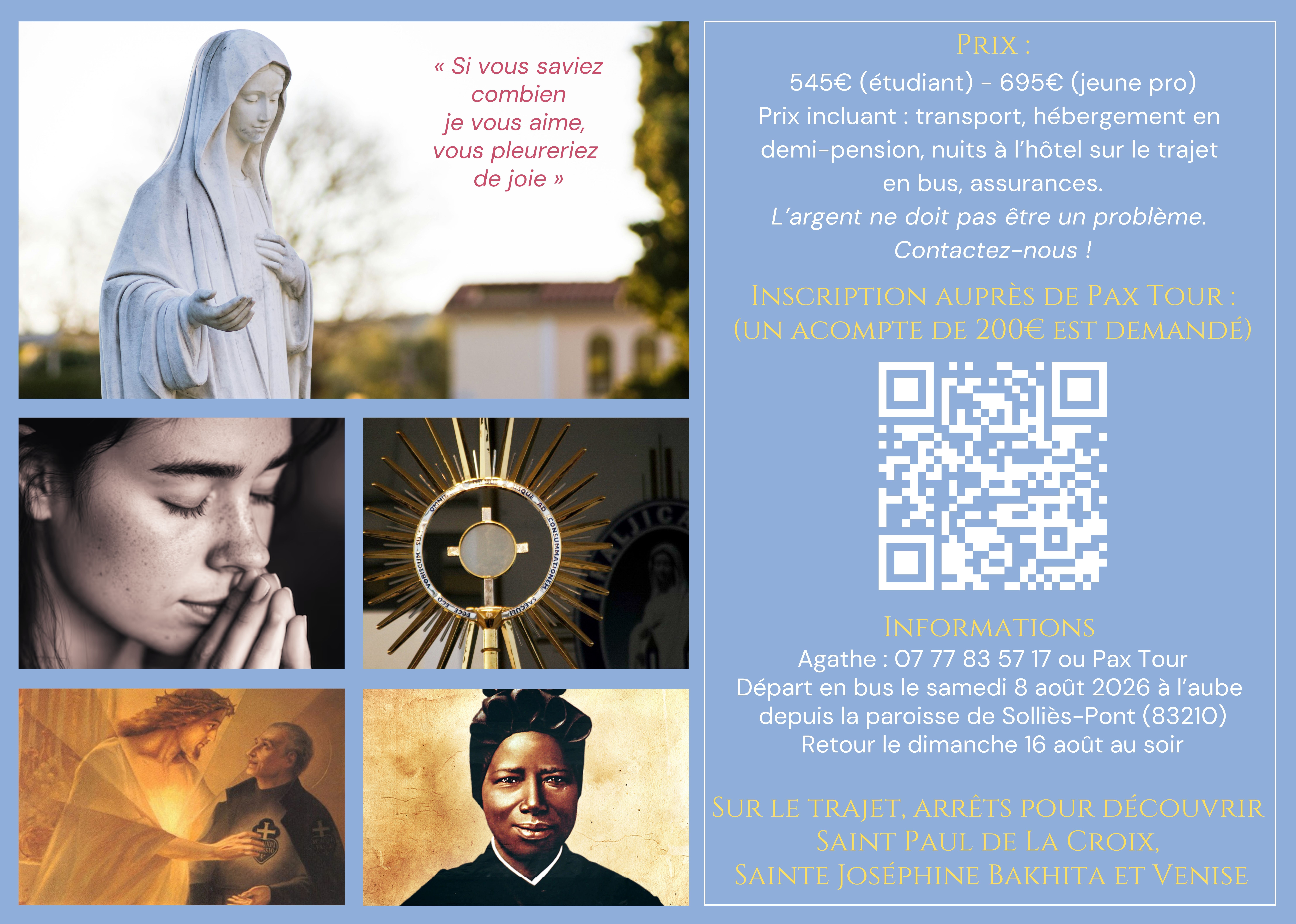 Pelerinage Medjugorje 2026 (verso)